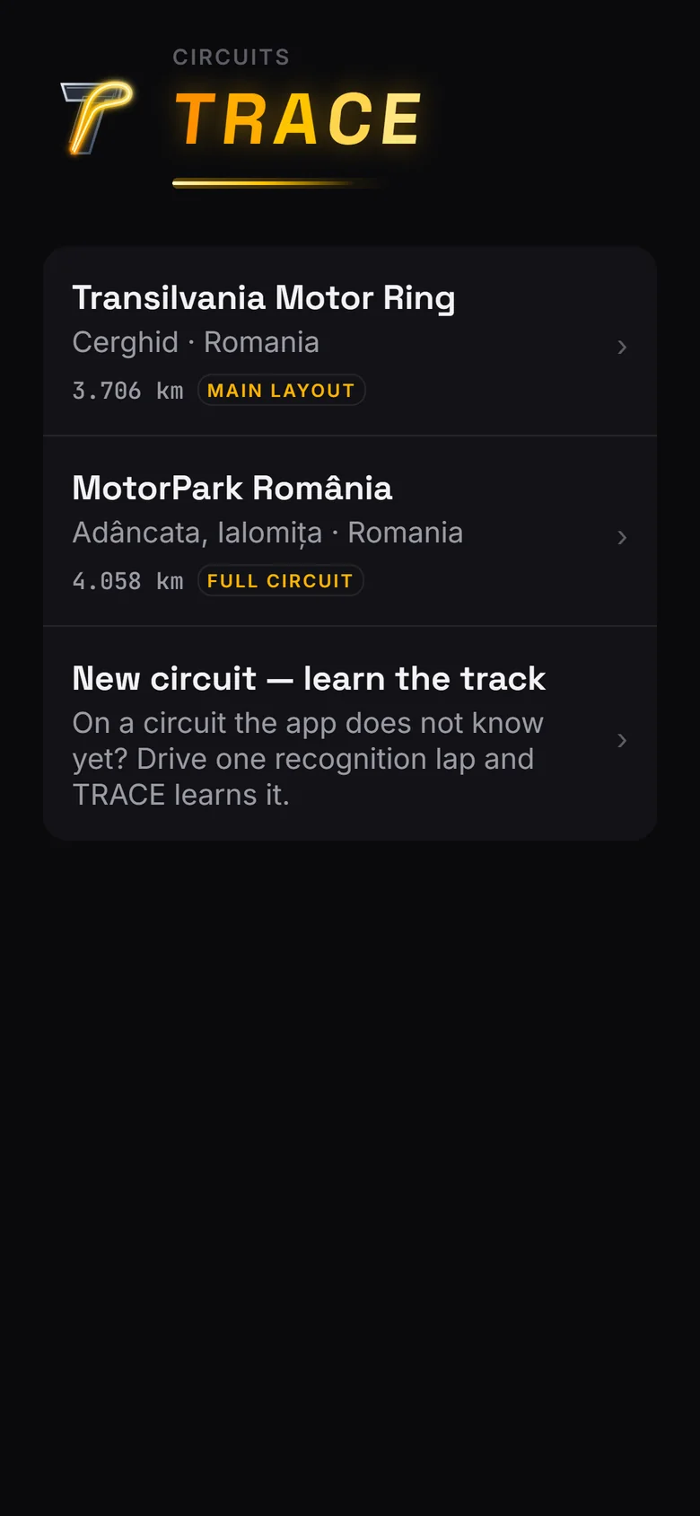 Circuit list: Transilvania Motor Ring, MotorPark România, and New circuit, learn the track